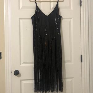Boohoo Black Sequin Dress